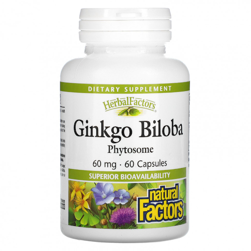 Natural Factors, фитосомы гинкго билоба, 60 мг, 60 капсул #1
