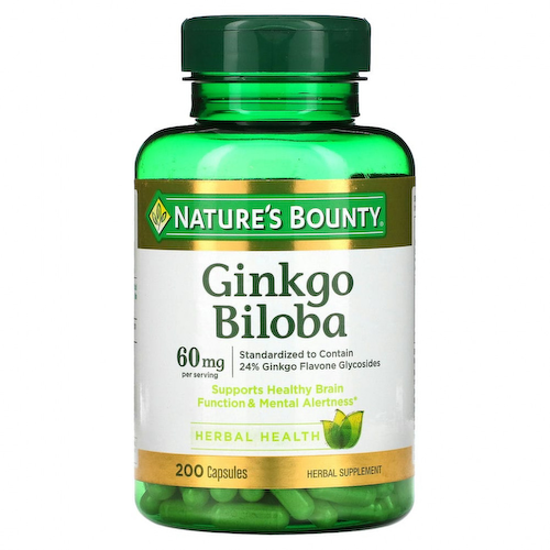 Nature's Bounty, гинкго билоба, 30 мг, 200 капсул #1