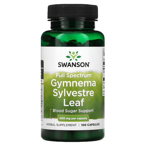 Swanson, Gymnema Sylvestre Leaf, полный спектр действия, 400 мг, 100 капсул #1