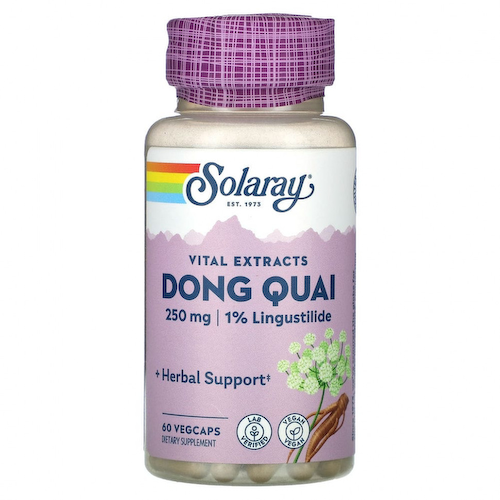 Solaray, Vital Extracts, Dong Quai, 250 мг, 60 растительных капсул #1