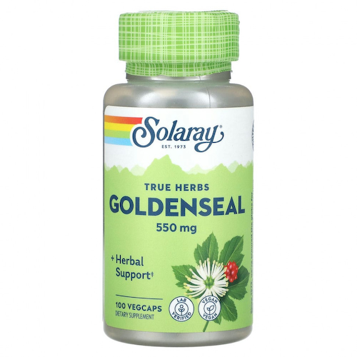Solaray, True Herbs, желтокорень, 550 мг, 100 растительных капсул #1