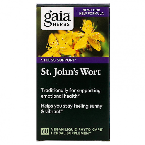 Gaia Herbs, зверобой, 60 веганских фито-капсул с жидкостью #1
