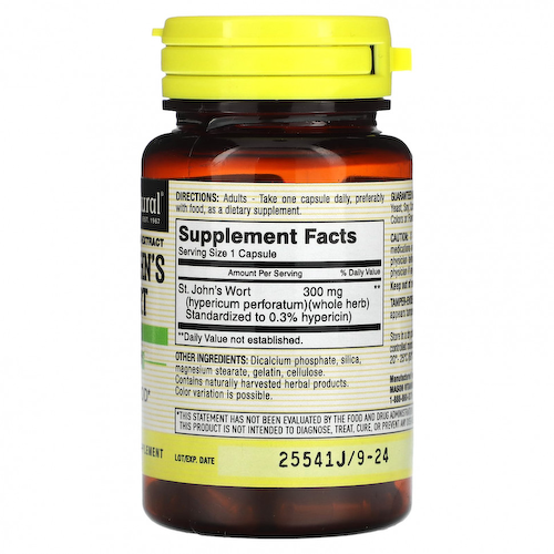 Mason Natural, Стандартизированный экстракт, зверобой, 60 капсул #1