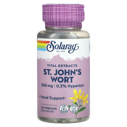 Solaray, Vital Extracts, зверобой, 300 мг, 120 вегетарианских капсул #1