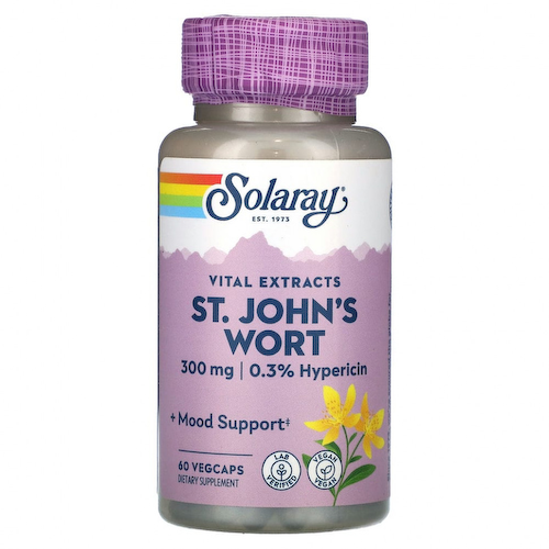 Solaray, Vital Extracts, зверобой, 300 мг, 60 растительных капсул #1