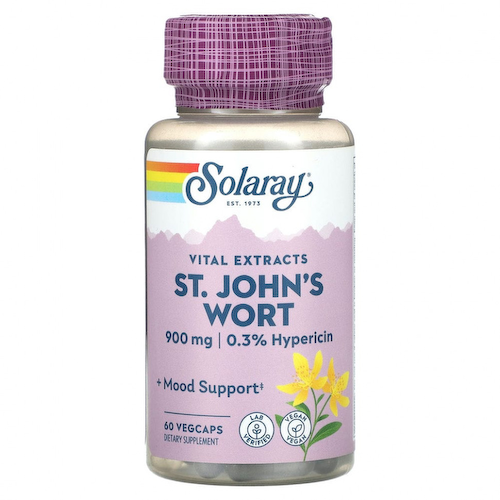 Solaray, Vital Extracts, зверобой, 450 мг, 60 растительных капсул #1