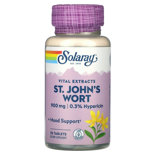 Solaray, Vital Extracts, зверобой, 900 мг, 30 таблеток #1