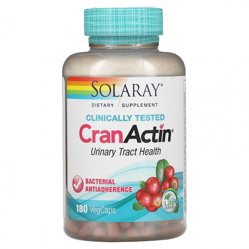 Solaray, CranActin, здоровье мочевыводящих путей, 180 растительных капсул #1