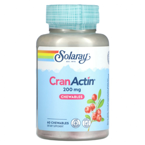 Solaray, CranActin, жевательные таблетки, 200 мг, 60 жевательных таблеток #1