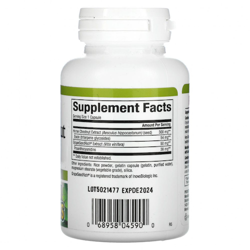 Natural Factors, GrapeSeedRich и конский каштан, 350 мг, 60 капсул #1