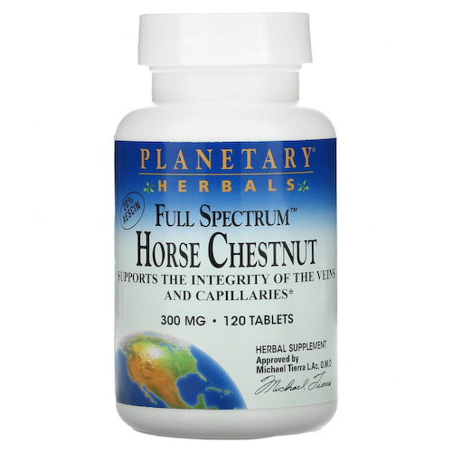 Planetary Herbals, конский каштан полного спектра, 300 мг, 120 таблеток #1