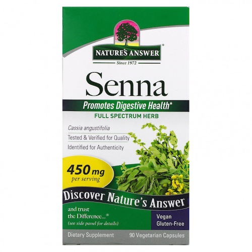 Nature's Answer, Сенна, 450 мг, 90 вегетарианских капсул #1