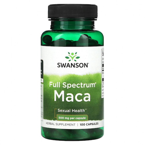 Swanson, Мака полного спектра, 500 мг, 100 капсул #1