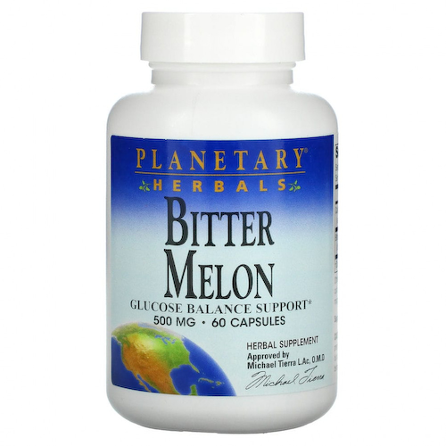 Planetary Herbals, горькая дыня, 500 мг, 60 капсул #1