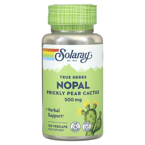 Solaray, True Herbs, нопал, кактус с опунцией, 500 мг, 100 вегетарианских капсул #1