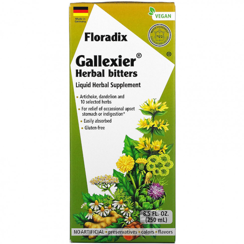Gaia Herbs, Floradix, Gallexier, травяная добавка в виде жидкого экстракта, 250 мл (8,5 жидк. унции) #1