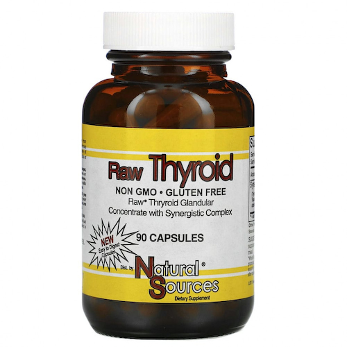 Natural Sources, Raw Thyroid, 90 капсул #1