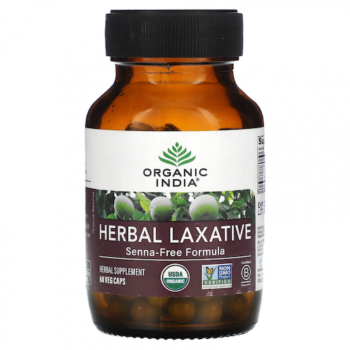 Organic India, Травяное слабительное, формула без сенны, 60 растительных капсул #1