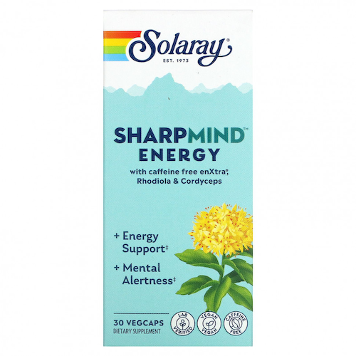 Solaray, SharpMind, Energy, 30 растительных капсул #1