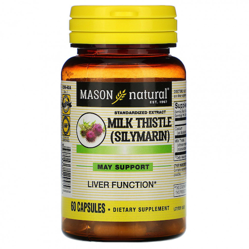 Mason Natural, расторопша (силимарин), стандартизированный экстракт , 60 капсул #1