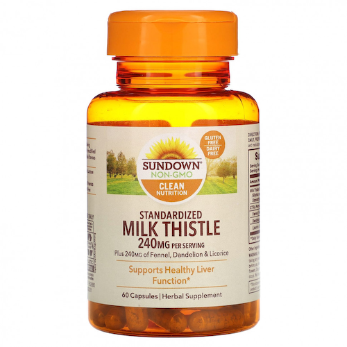 Sundown Naturals, Стандартизированный расторопша, 240 мг, 60 капсул #1