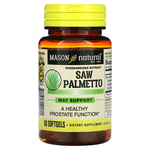 Mason Natural, Saw Palmetto, стандартизированный экстракт, 60 мягких таблеток #1