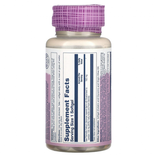 Solaray, Vital Extracts Saw Palmetto, 160 мг, 60 мягких таблеток #1