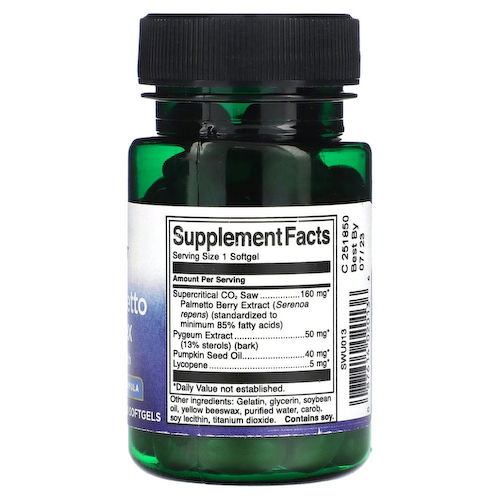 Swanson, Saw Palmetto, 60 мягких таблеток #1