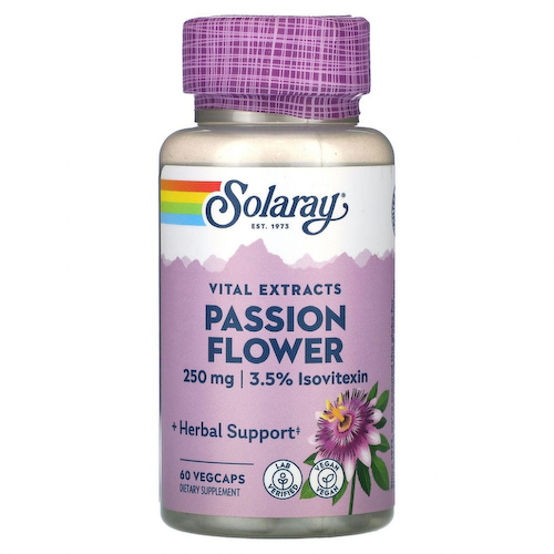 Solaray, Vital Extracts, Passion FLower, 250 мг, 60 растительных капсул #1
