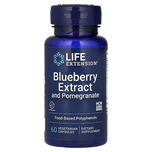 Life Extension, экстракт черники с гранатом, 60 вегетарианских капсул #1