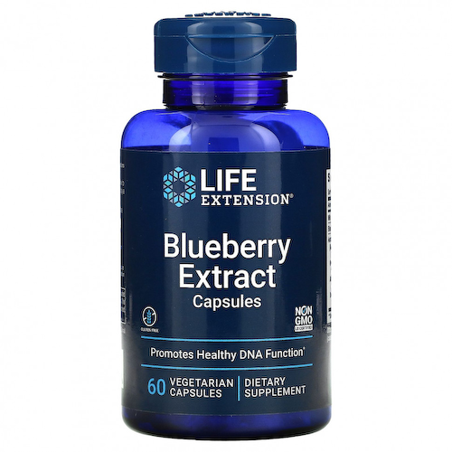 Life Extension, экстракт голубики в капсулах, 60 вегетарианских капсул #1
