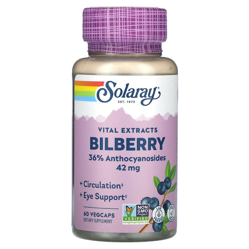 Solaray, Vital Extract, черника, 42 мг, 60 капсул на растительной основе #1