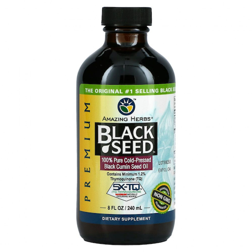 Amazing Herbs, Black Seed, 100% чистое масло холодного отжима из семян черного тмина, 240 мл (8 жидк. унции) #1