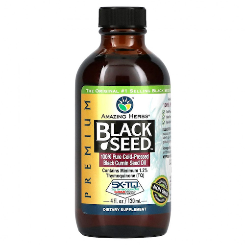 Amazing Herbs, Black Seed, на 100% чистое масло холодного отжима из семян черного тмина, 120 мл (4 жидк. унции) #1