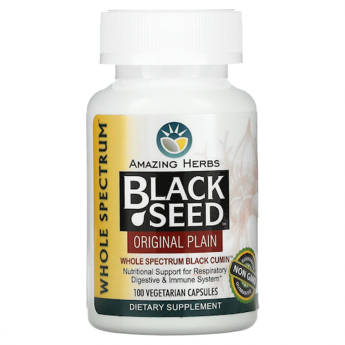 Amazing Herbs, Black Seed, Original Plain, 100 вегетарианских капсул #1
