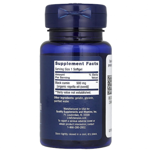Life Extension, Масло семян черного тмина, 60 жевательных капсул #1