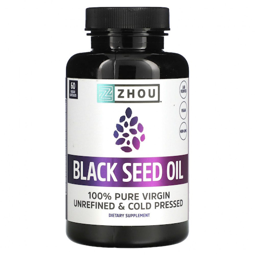 Zhou Nutrition, масло черного тмина, 60 вегетарианских капсул #1