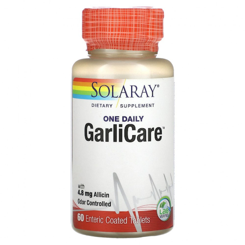 Solaray, One Daily GarliCare, 60 таблеток, покрытых кишечнорастворимой оболочкой #1