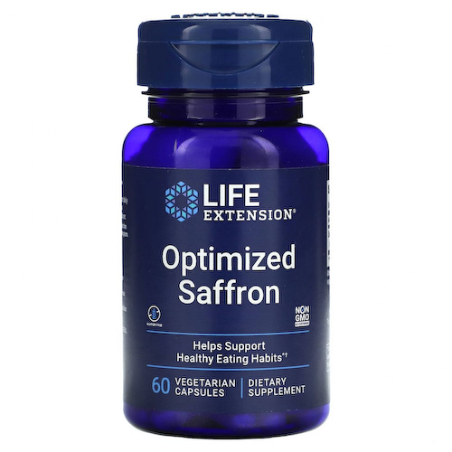 Life Extension, оптимизированный шафран, 60 вегетарианских капсул #1