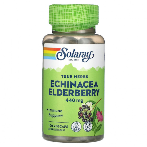 Solaray, True Herbs, эхинацея и бузина, 440 мг, 100 растительных капсул #1