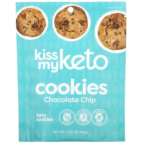 Kiss My Keto, Keto Cookies, шоколадная крошка, 64 г (2,25 унции) #1