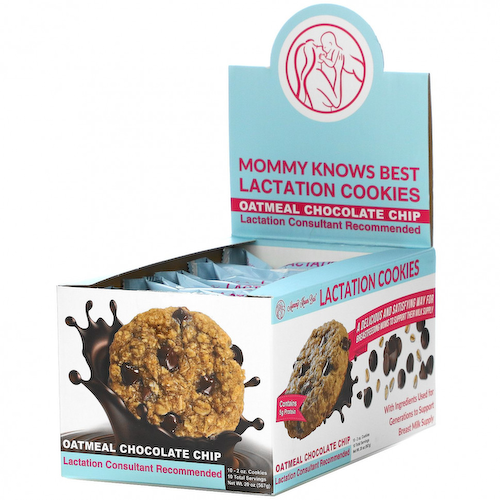 Mommy Knows Best, Lactation Cookies, печенье с овсяно-шоколадной крошкой, 10 шт., 57 г (2 унции) каждое #1