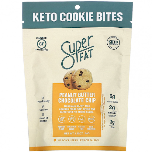 SuperFat, кето-печенье, с арахисовой пастой и шоколадной крошкой, 64 г (2,25 унции) #1