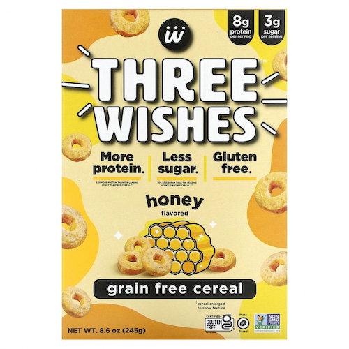 Three Wishes, Хлопья без злаков, мед, 245 г (8,6 унции) #1