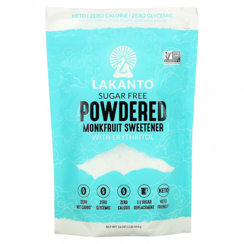 Lakanto, Порошок из подсластителя из плодов монаха с эритритолом, без сахара, 454 г (1 фунт) #1