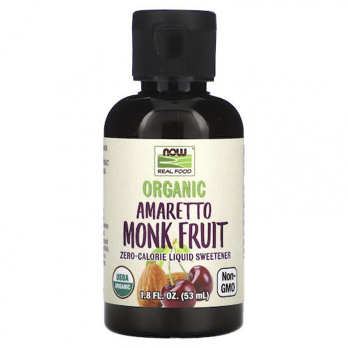 NOW Foods, Organic Amaretto Monk Fruit, низкокалорийный жидкий подсластитель, 53 мл (1,8 жидк. Унции) #1