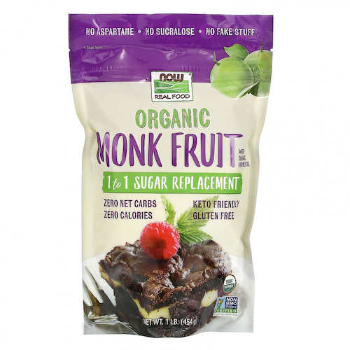 NOW Foods, Real Food, Органические фрукты монаха, заменитель сахара 1 к 1, 1 фунт (454 г) #1