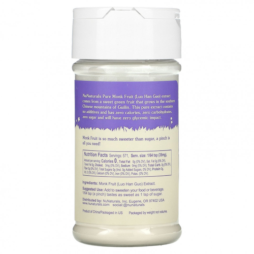 NuNaturals, Чистый экстракт плодов архата, 0,71 унций (20 г) #1