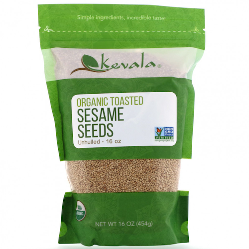 Kevala, Органические поджаренные семена кунжута, неочищенные, 16 унций (454 г) #1
