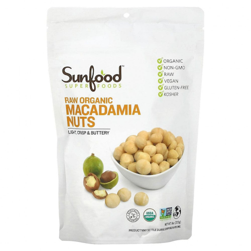 Sunfood, сырые органические орехи макадамии, 227 г (8 унций) #1